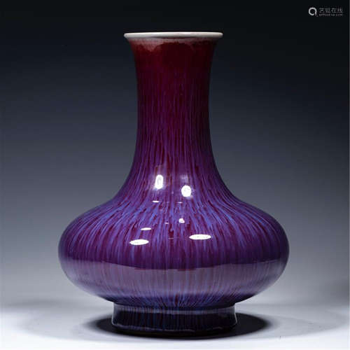 CHINESE PORCELAIN PURPEL GLAZE VASE