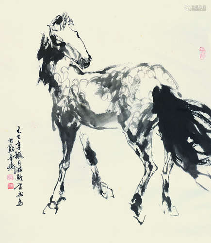 杜滋龄（b.1941） 己巳（1989）年作 骏马图 镜片 水墨纸本