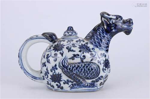 A Chinese Blue and White Porcelain Teapot