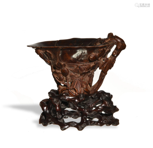Chinese Chenxiang Wood Libation Cup, 18th Century十八世紀 沈香木杯子