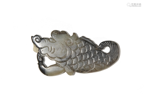 Chinese Black Jade Fish, 18th Century十八世紀 玉鰲魚