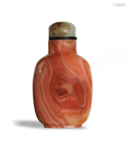 Chinese Red Agate Snuff Bottle, 19th Century十九世紀 南紅瑪瑙鼻煙壺