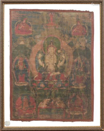 Framed Thangka, 18th Century十八世紀 唐卡