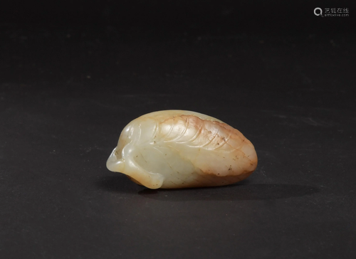 Chinese Jade Cicada, Ming Dynasty明代 玉葉形掛墜