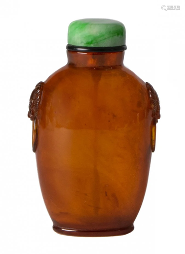 Chinese Amber Snuff Bottle, 18th Century十八世紀 琥珀鼻煙壺