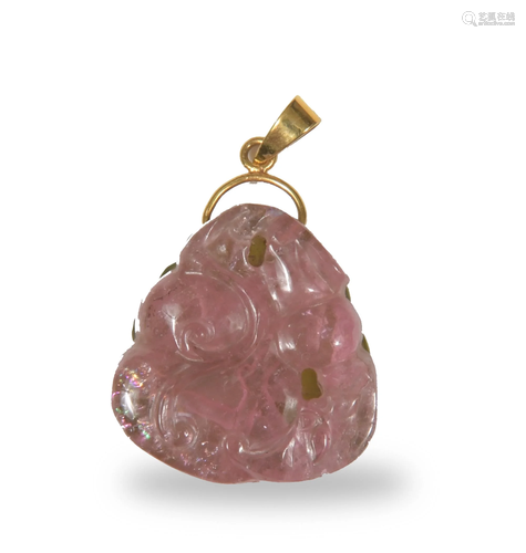 Chinese Tourmaline Pendant, 19th Century十九世紀 碧璽掛墜