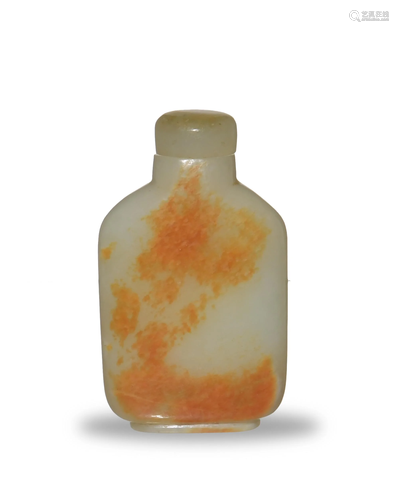 Chinese Hetian Jade Snuff Bottle, 18th Century十八世紀 白玉紅皮鼻煙壺