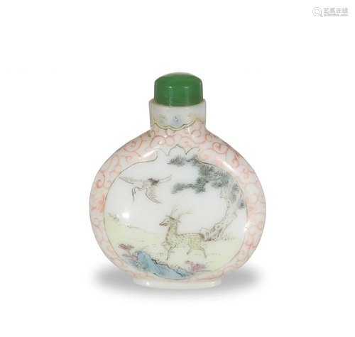 Chinese Snuff Bottle, Gu Yue Xuan Mark, 19th Century十九世紀 古月軒款料器加彩煙壺