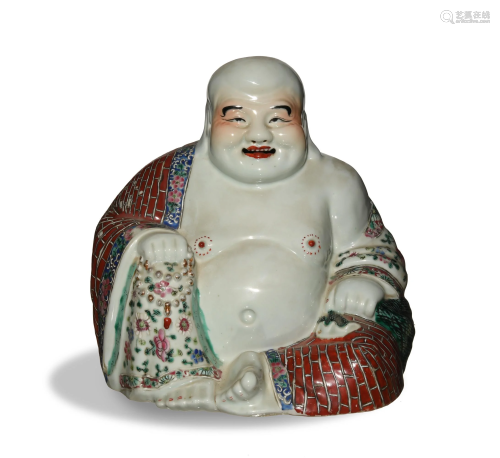 Chinese Porcelain Budai, 19th Century十九世紀 粉彩彌勒佛