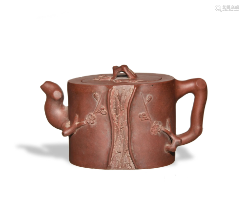 Chinese Zisha Teapot, Late-19th to Early-20th Century十九/二十世紀早期 紫砂梅花壺