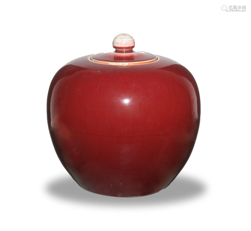 Chinese Oxblood Ginger Jar, Early 19th Century十九世紀早 紅釉罐