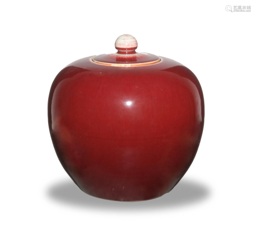 Chinese Oxblood Ginger Jar, Early 19th Century十九世紀早 紅釉罐