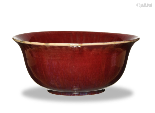 Large Chinese Red-Glazed Bowl, 19th Century十九世紀 紅釉大碗