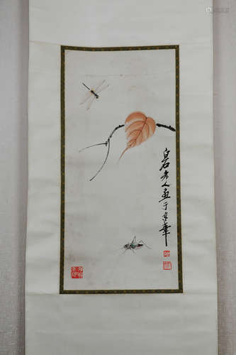 QI BAISHI: INK AND COLOR ON PAPER PAINTING 'INSECTS'