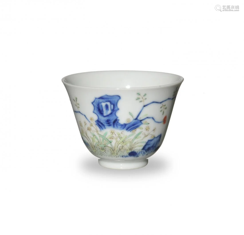 Chinese Wucai Flower Cup, Possibly Kangxi可能康熙 五彩花神杯