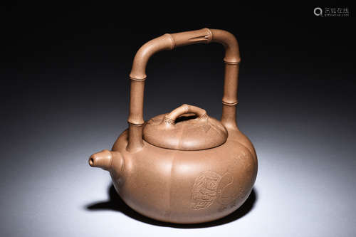 YIXING ZISHA 'MELON' TEAPOT