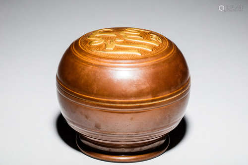 BROWN GLAZED COVER BOX