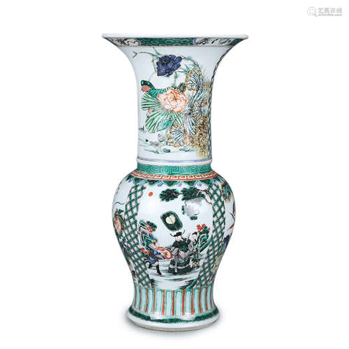 WUCAI OPEN MEDALLION 'PEOPLE' VASE