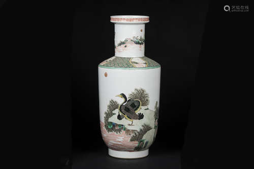 WUCAI 'MANDARIN DUCKS' VASE