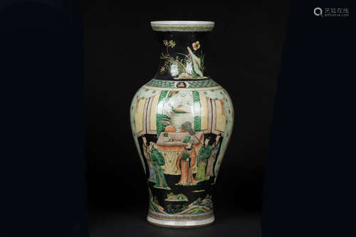 WUCAI 'PEOPLE' VASE, GUANYINPING