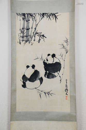 WU ZUOREN: INK ON PAPER PAINTING 'PANDA'