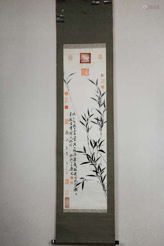 ZHENG BANQIAO: INK ON PAPER PAINTING 'BAMBOO GROVE'