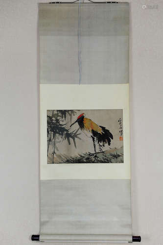 XU GU: INK AND COLOR ON PAPER PAINTING 'BIRD'