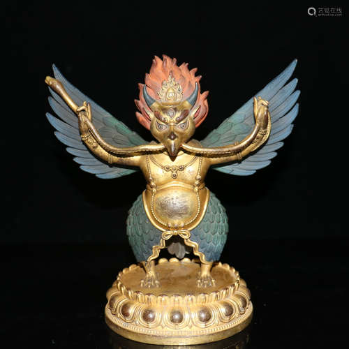 GILT BRONZE CAST 'GARUDA' STANDING FIGURE