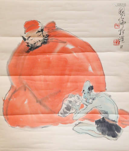 MAO GUOLUN: INK AND COLOR ON PAPER PAINTING 'ZHONG KUI'