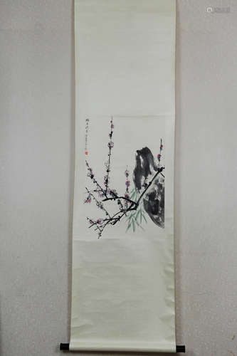 HE HAIXIAO: INK AND COLOR ON PAPER PAINTING 'FLOWERS'