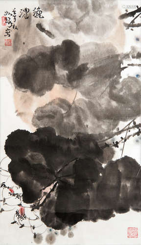 CUI RUZHUO: INK AND COLOR ON PAPER PAINTING 'AUTUMN'