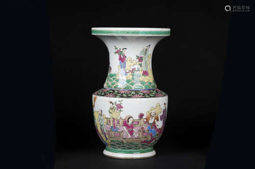 FAMILLE ROSE 'EIGHT IMMORTALS' VASE