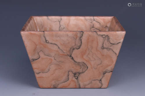 ROCK PATTERN GLAZED SQUARE CUP