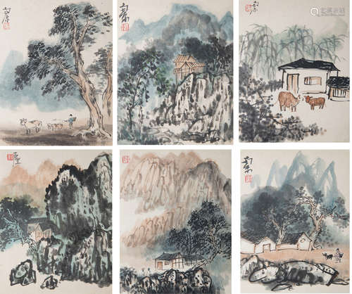 CHEN ZIZHUANG: INK AND COLOR ON PAPER BOOKLET 'LANDSCAPE SCENERY'