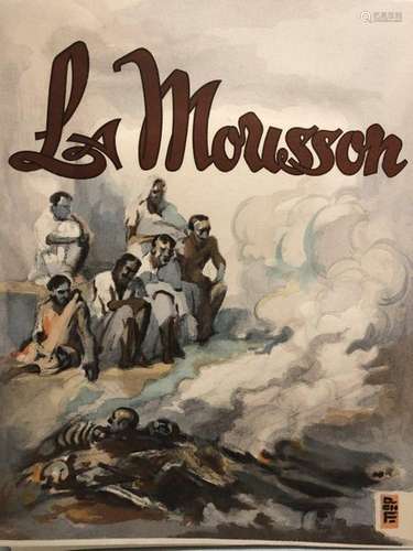 FOUQUERAY. - BROMFIELD (LOUIS). LA MOUSSON. Paris, les Heures claires, 1947, 2 vols. in-4, in ff, illustrated cover filled, folders and cases. Decorated with 87 watercolours by Charles Fouqueray reproduced in colour with stencils, including 2 for the covers, 26 outside the text and 59 in the text. Edition of 1000 numbered copies on Vosges wove paper. This one, not justified, bears an autograph signed by Fouqueray and is enriched with an original watercolour by Fouqueray. A slightly stitched cover