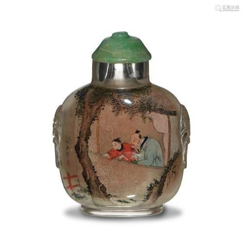 Chinese Inside-Painted Snuff Bottle by Ding Hong丁洪 內畫牧牛圖鼻煙壺
