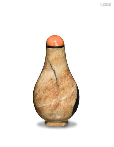 Chinese Yellow Jade Snuff Bottle, 18th Century十八世紀 黃玉長頸鼻煙壺