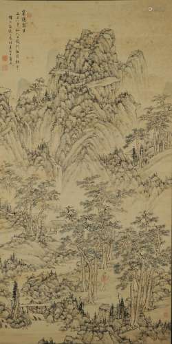 Chinese Landscape Painting, attrib. Xi Gu細谷款 山水立軸