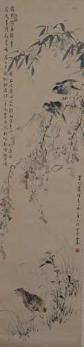 Chinese Painting of 3 Birds by Wang Xuetao王雪濤 鷓鴣圖立軸