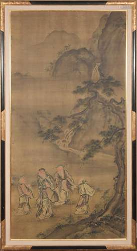 Chinese Painting of 5 Ancient Lords五老圖鏡框