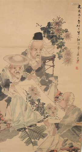 Chinese Painting by Wang Qian, 1906汪謙 人物立軸