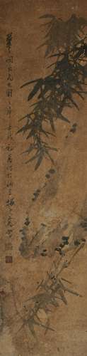 Chinese Painting of Bamboo, Gao Zhu高翥 墨竹立軸