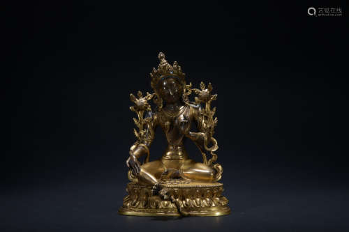 Qing dynasty Qianlong period gilt bronze figure of Drolma