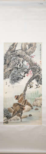 Qing dynasty Cheng zhang's monkey painting
