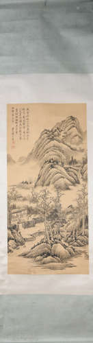 Qing dynasty Dong bangda's landscape painting