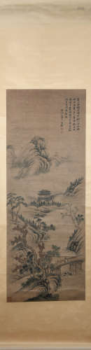 Qing dynasty Wang jian's landscape painting