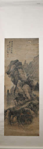 Qing dynasty Shen zongqian's landscape painting