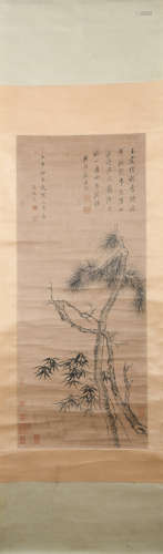 Ming dynasty Wen congjian's painting: three durable plants of winter -- pine, bamboo and plum blossom