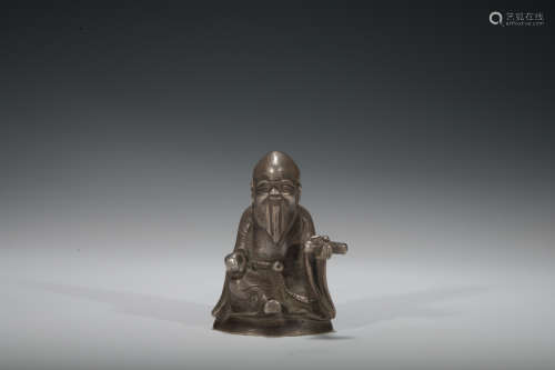 Qing dynasty silver figure