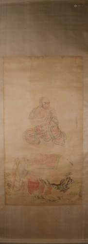 Qing dynasty Ding guanpeng's figure painting
